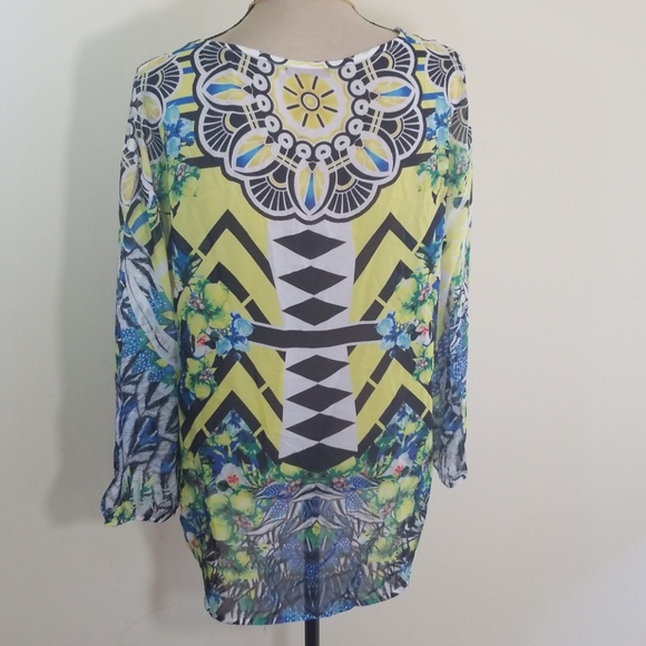 Crimson Ivy floral multicolor top. Size L - Picture 4 of 8